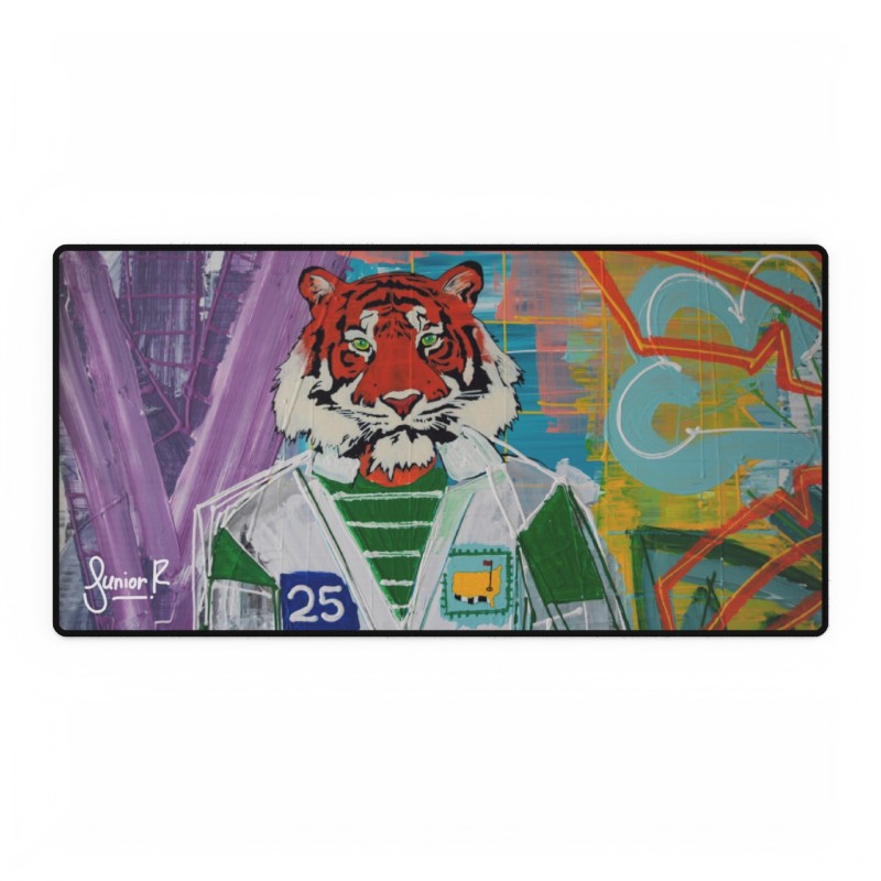 Tiger's Fury Gaming Desk Mat by Junior Rodriguez Tiger's Fury Gaming Desk Mat by Junior Rodriguez
